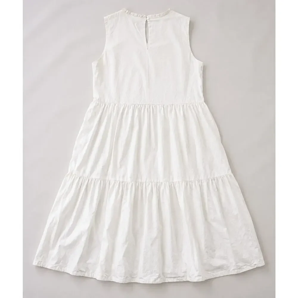 J.Crew White Tiered Midi Dress Size 8 - Picture 3 of 11